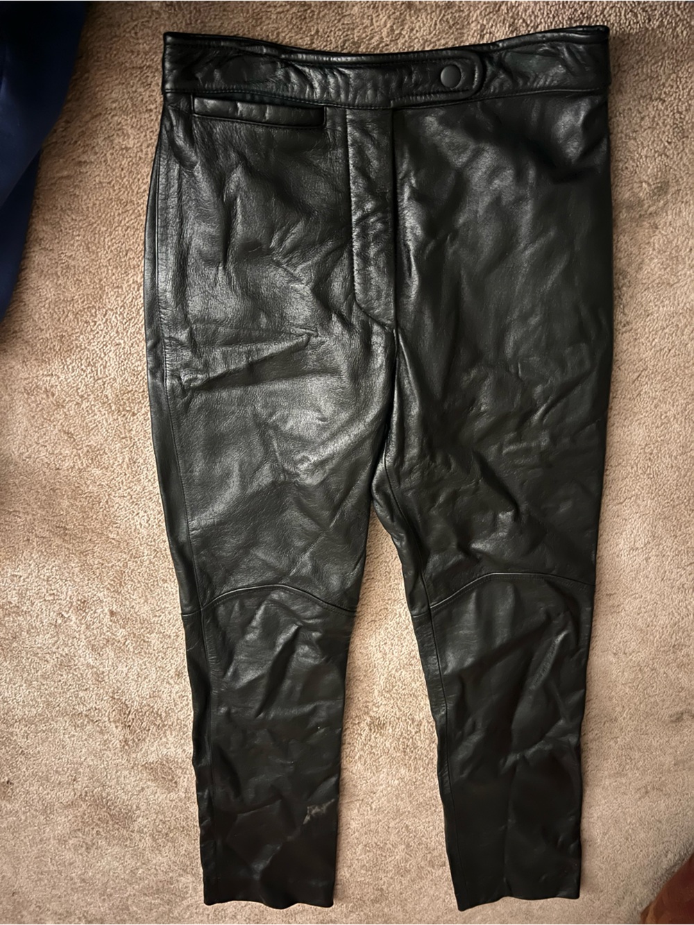 Wilson Black Leather Tapered Pants